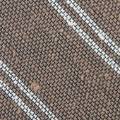 Double Bar Shantung Grenadine Tie Beige Hand Rolled