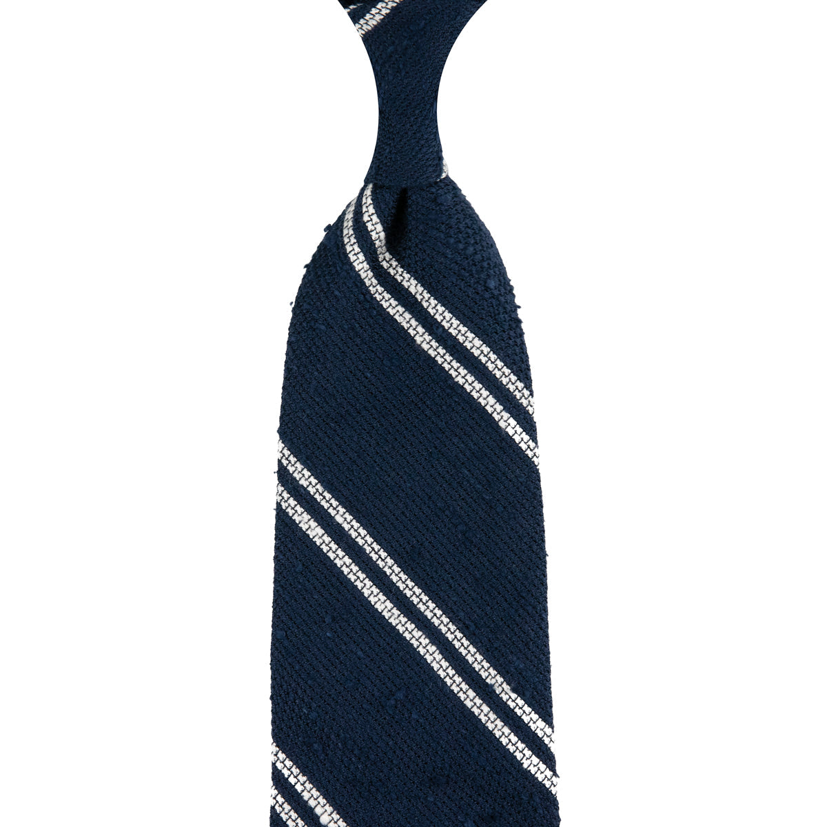 Double Bar Shantung Grenadine Tie Hand Rolled