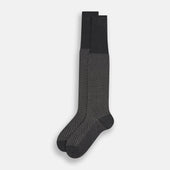 Grey Motif Long Socks