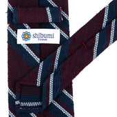 Shantung Grenadine Silk Tie Burgundy Navy
