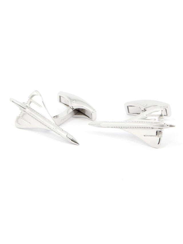 Airplane cufflinks sterling silver Concorde