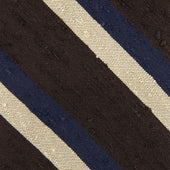 Striped Shantung Silk Tie Chocolate Navy