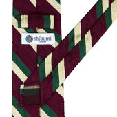 Striped Shantung Silk Tie Beet Forest Pale