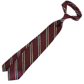 Striped Shantung Silk Tie Hand Rolled
