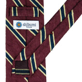 Striped Shantung Silk Tie Hand Rolled