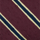 Striped Shantung Silk Tie Hand Rolled