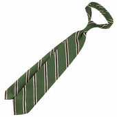 Striped Shantung Silk Tie Hand Rolled
