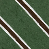 Striped Shantung Silk Tie Hand Rolled