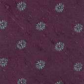 Floral Shantung Silk Tie Eggplant Hand Rolled