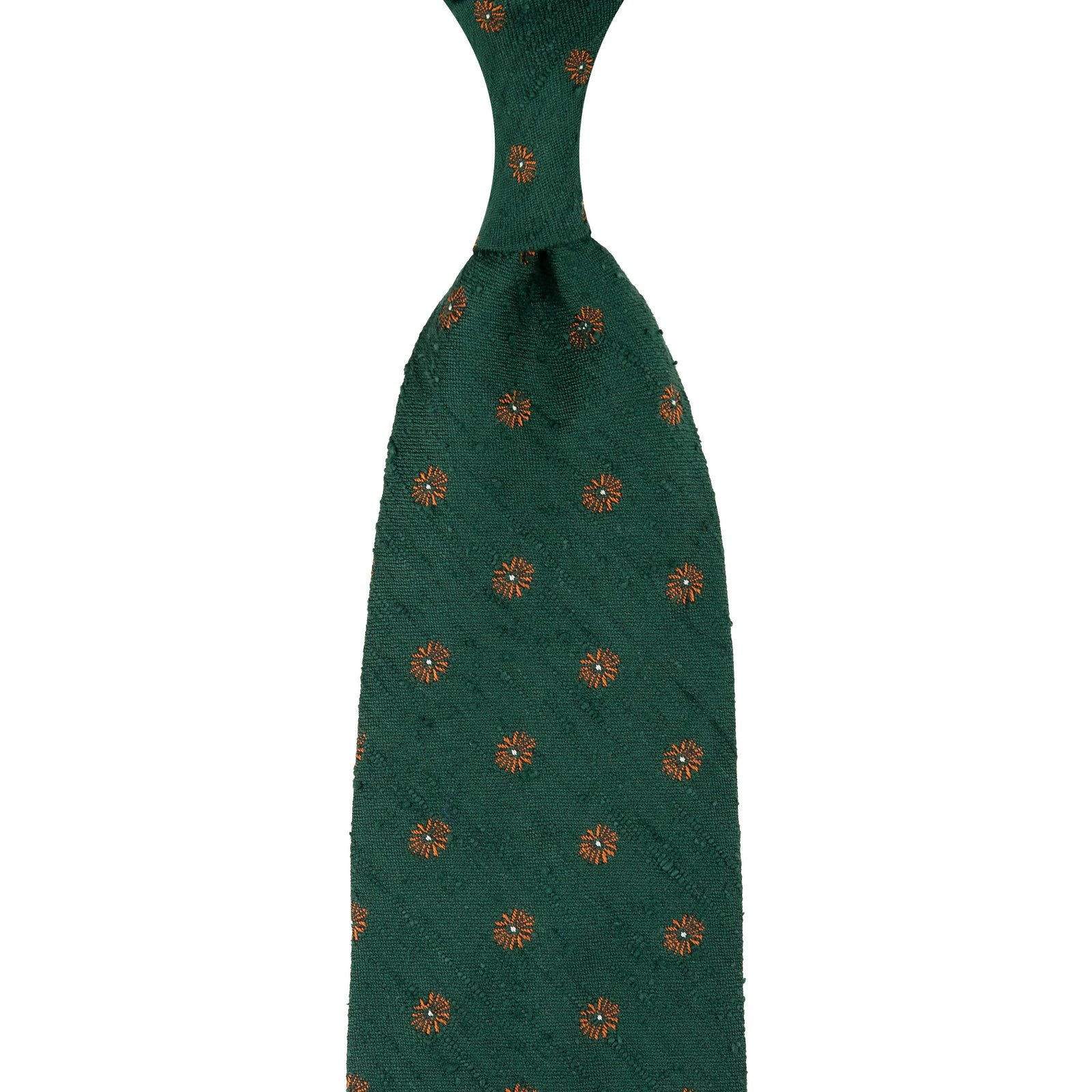 Floral Shantung Silk Tie Hand Rolled