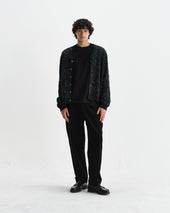 Alban And Green Floral Textured Jacquard Cardigan