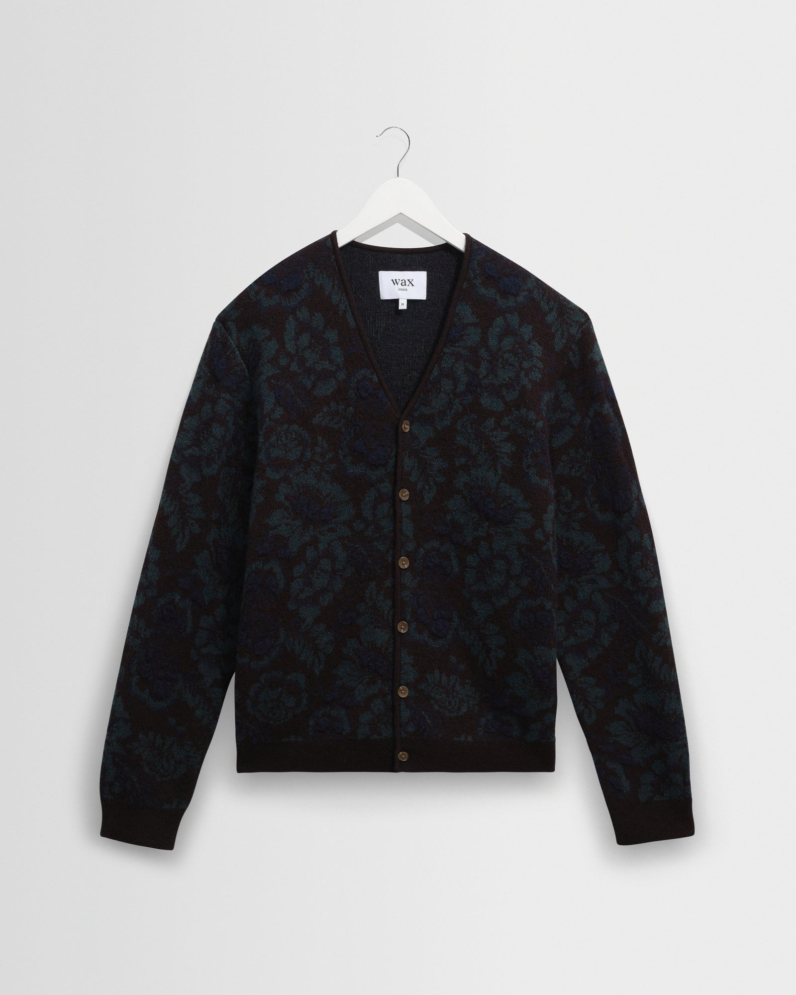 Alban And Green Floral Textured Jacquard Cardigan
