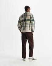 Alban Natural And Green Plaid Check Cardigan