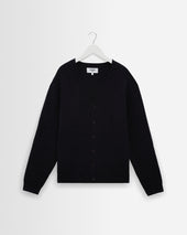 Alban - Navy And Black Floral Jacquard Cardigan