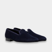 Albert Navy Velvet House Slipper