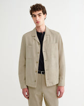Aldred Natural Linen Cotton Revere Overshirt