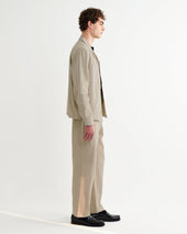 Aldred Natural Linen Cotton Revere Overshirt