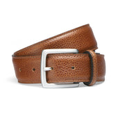 Almond Grain Belt with Silver Buckle