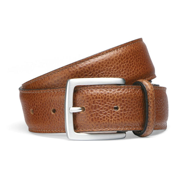 Almond Grain Belt with Silver Buckle