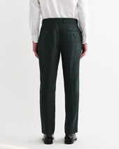 Alp Dark Green Linen Trousers