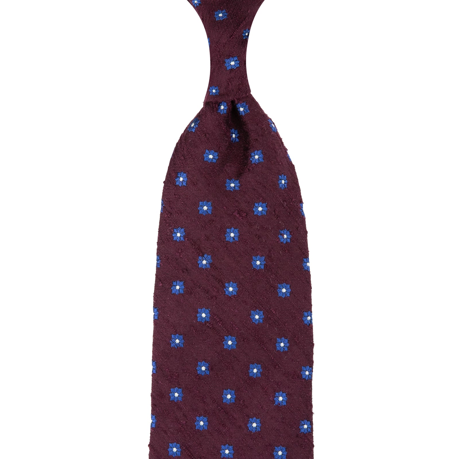 Floral Shantung Silk Tie Hand Rolled