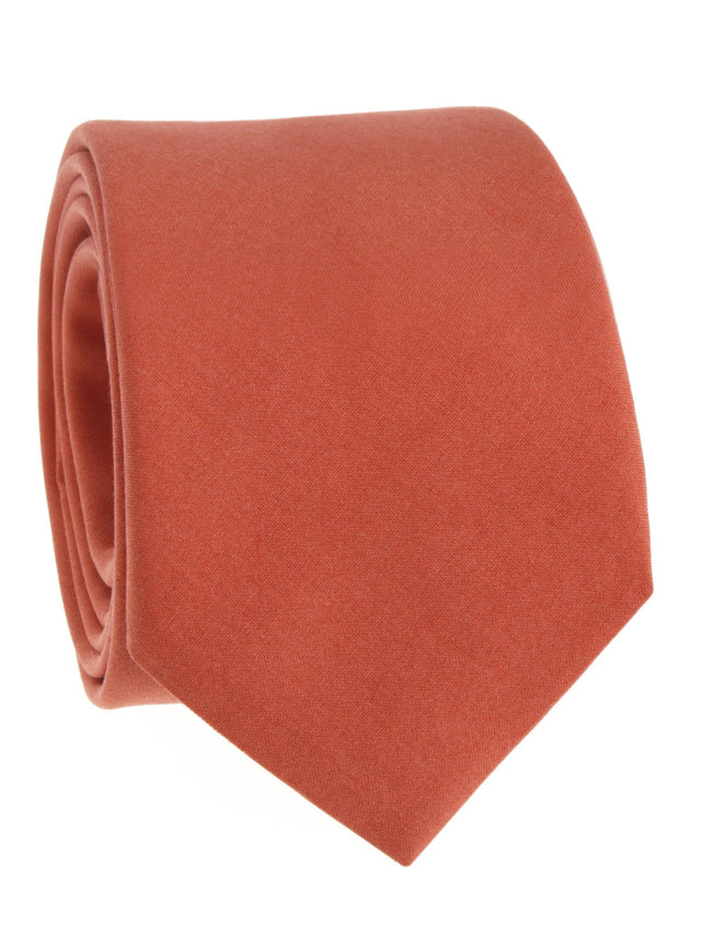 Amalfi terracotta silk tie