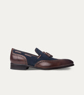 Wingtip Tassel Loafer Antique Blue Suede