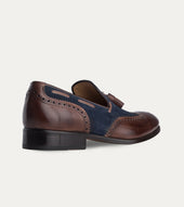 Wingtip Tassel Loafer Antique Blue Suede