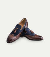 Wingtip Tassel Loafer Antique Blue Suede