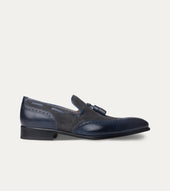 Wingtip Tassel Loafer Antique Grey Suede