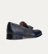 Wingtip Tassel Loafer Antique Grey Suede