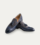 Wingtip Tassel Loafer Antique Grey Suede