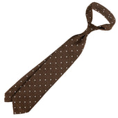 Dotted Shantung Silk Tie Hand Rolled