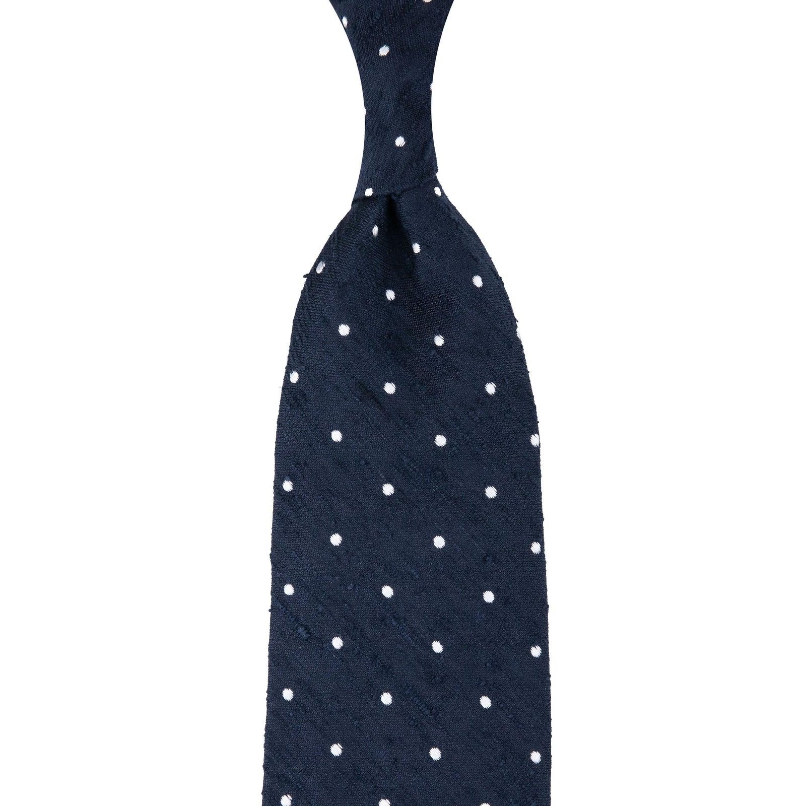 Dotted Shantung Silk Tie Hand Rolled