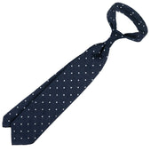 Dotted Shantung Silk Tie Hand Rolled