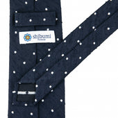 Dotted Shantung Silk Tie Hand Rolled