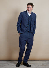 ANKER | Casual Four Button Blazer | Blue Delave