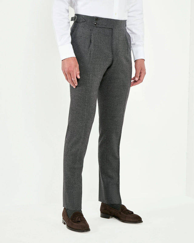 Anthracite flannel Soragna trousers - Made in Italy