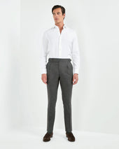 Anthracite Flannel Soragna Trousers Made In Italy