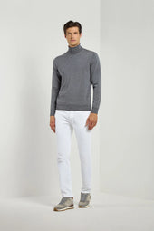 Anthracite Merino Turtleneck Made In Italy