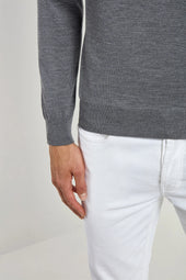 Anthracite Merino Turtleneck Made In Italy