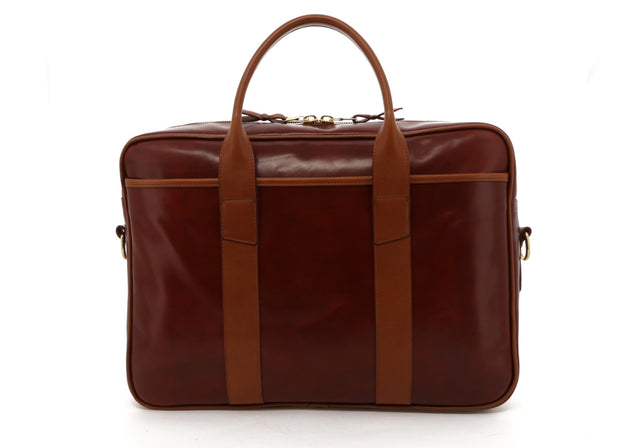 Commuter Briefcase - Apple Spice Calf / Cognac Trim