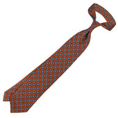 Floral Printed Silk Tie Hand Rolled