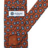 Floral Printed Silk Tie Hand Rolled