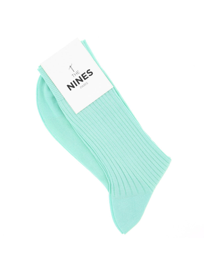 Aqua Green Cotton Lisle Socks