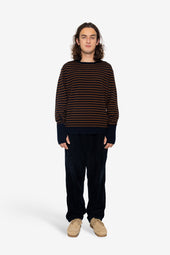 Rib Knit Top Navy Stripe