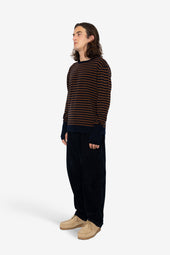 Rib Knit Top Navy Stripe