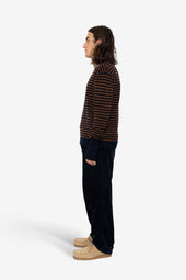 Rib Knit Top Navy Stripe