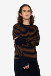 Rib Knit Top Navy Stripe