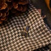 Gold Cufflinks With Labradorite Stone